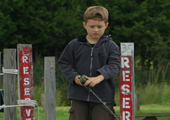 Boy Fishing off Dock